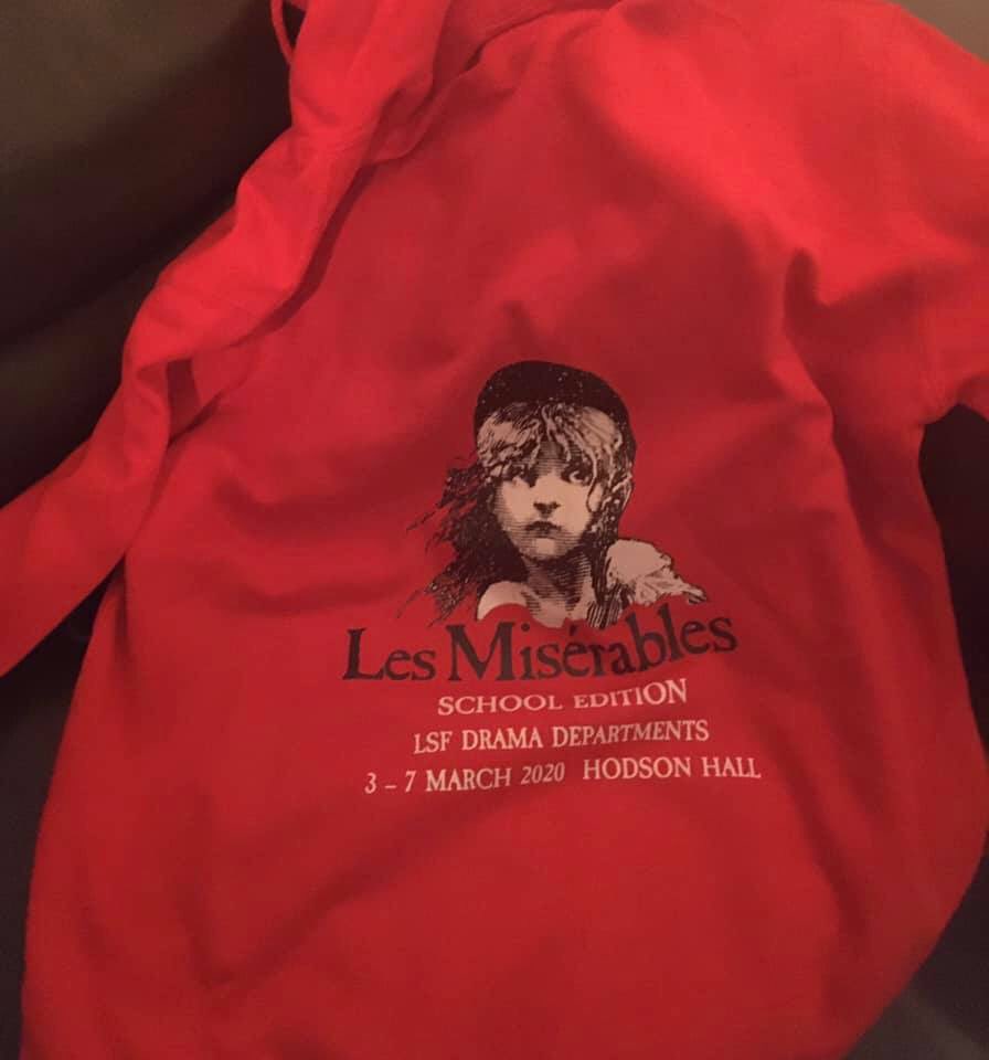 LSF_Drama's tweet photo. Our Les Mis cast hoodies have arrived and we think they look fab! Not long now until the performance 😆 🎉 We are almost sold out for Friday and Saturday night so get your tickets quick! https://t.co/w2bBSdGD1H