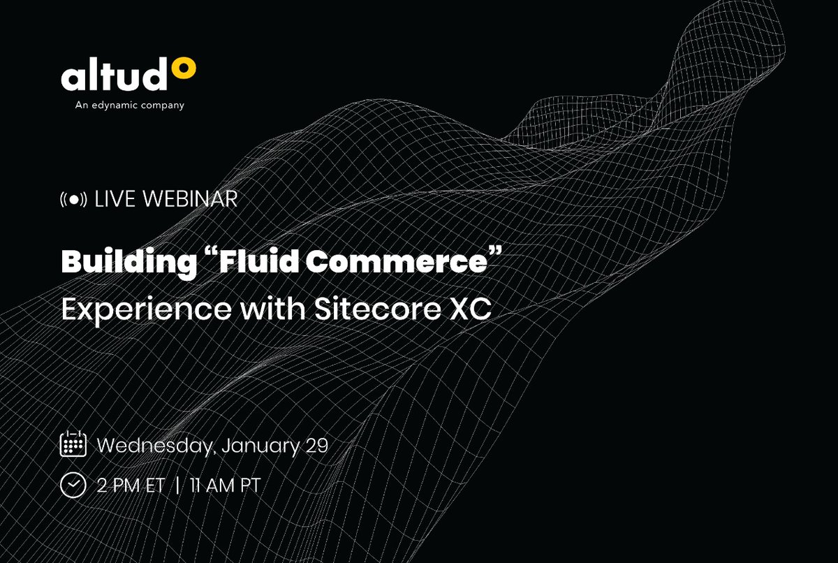 GoAltudo's tweet photo. Join our webinar “Building “Fluid Commerce”
Experience with Sitecore XC” where Sandeep Singh & Saurabh Tripathi talk about how to leverage Sitecore XC to achieve fluid commerce experience.
Register now>> https://t.co/hddmPLBijG
#altudo #sitecore #fluidcommerce #sitecorexc https://t.co/hfyUMnqhst