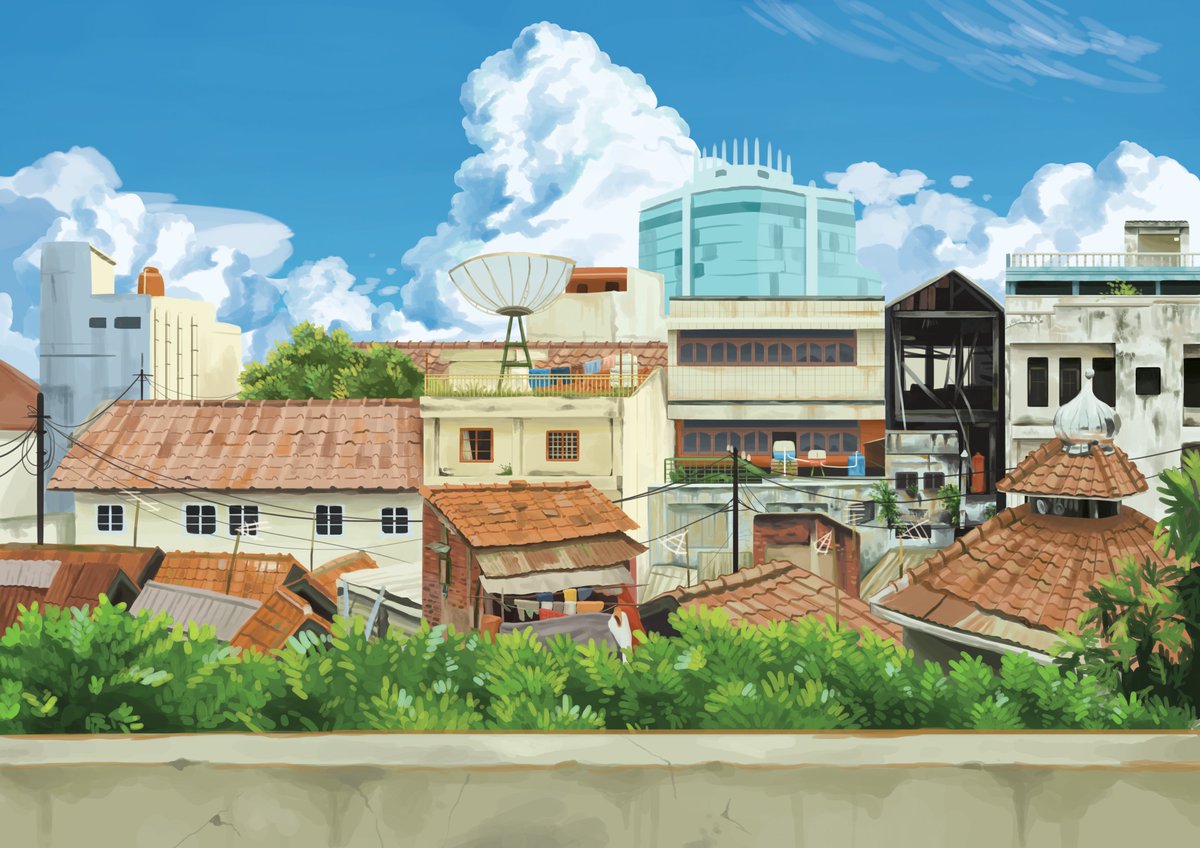 bajrul's tweet photo. Semenjak 2015 saya menggambar tempat-tempat di Bandung yang sering saya lewati, atau 'hidden gem' yang menurut saya menarik untuk digambar layaknya background art anime. Ini tempat yang terakhir saya gambar, Pasar Cikapundung https://t.co/NbeXR3krIK