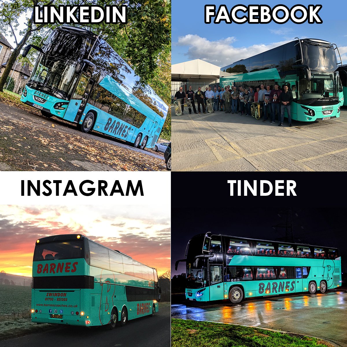 BarnesCoaches's tweet photo. We couldn't resist... 😉 #DollyPartonChallenge 

#BarnesCoaches #VDL #VDLDoubleDecker 
#CoachFleet #Coaches #DAFVanhool #MercedesTourismo #VDLSynergy #VDL #Swindon #Wiltshire #CoachTravel #CoachCompany

📷 Photo Credits: Luke Barnes, Peter Kordula, Elliott Webb https://t.co/X1NdCFnbAQ