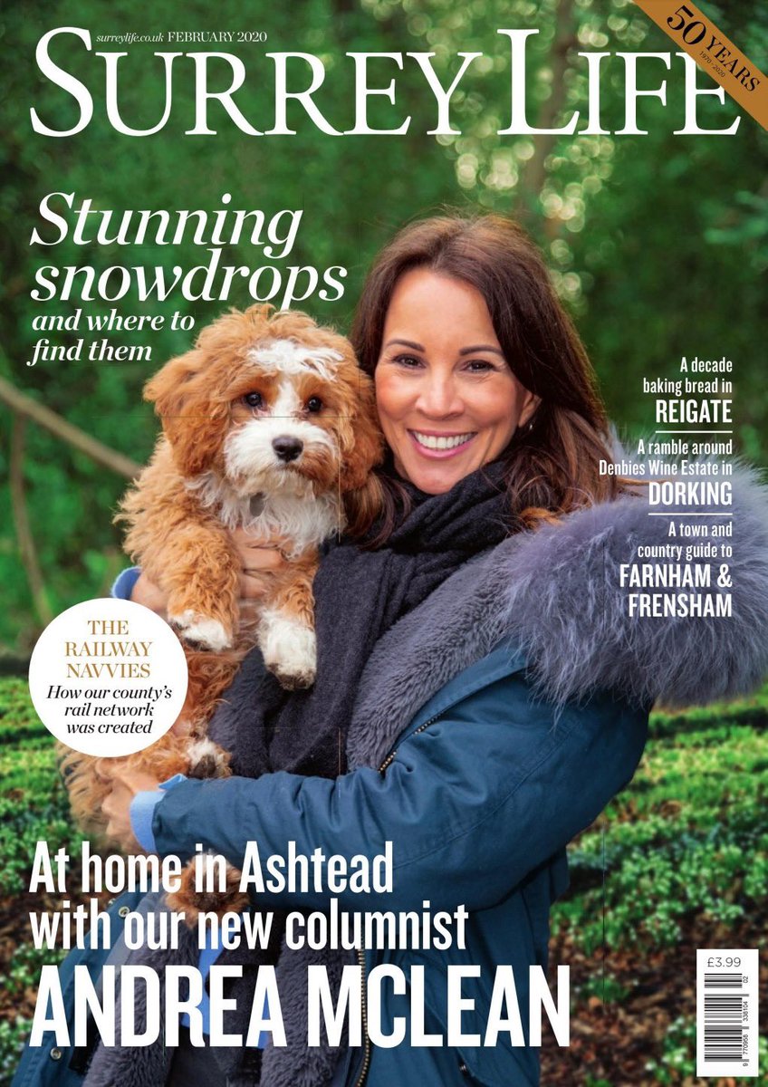 AndyNewboldPhot's tweet photo. New edition of Surrey Life out now featuring my cover shot of the lovely @andrea_mclean andTeddy! #LooseWomen #surreylifemagazine https://t.co/ysy6vTOyB1