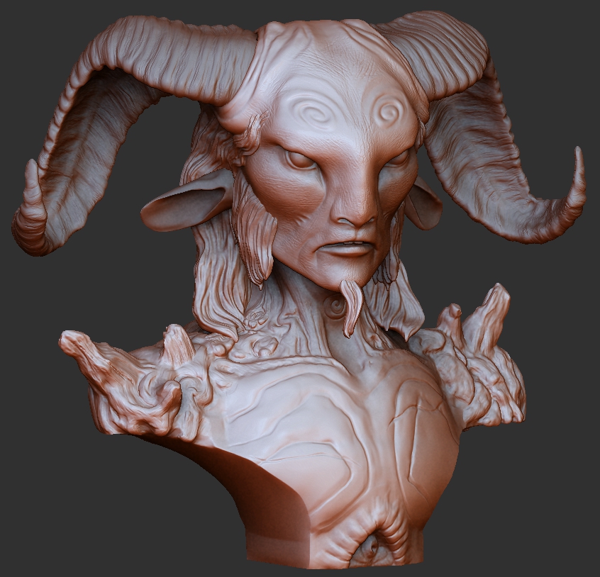 Fan-art Faune du film Le labyrinthe de Pan, sculpté sous Zbrush et prêt pour l'impression 3d #3dprinting #3dprinted #3DModel #LELABYRINTHEDEPAN #zbrush #art