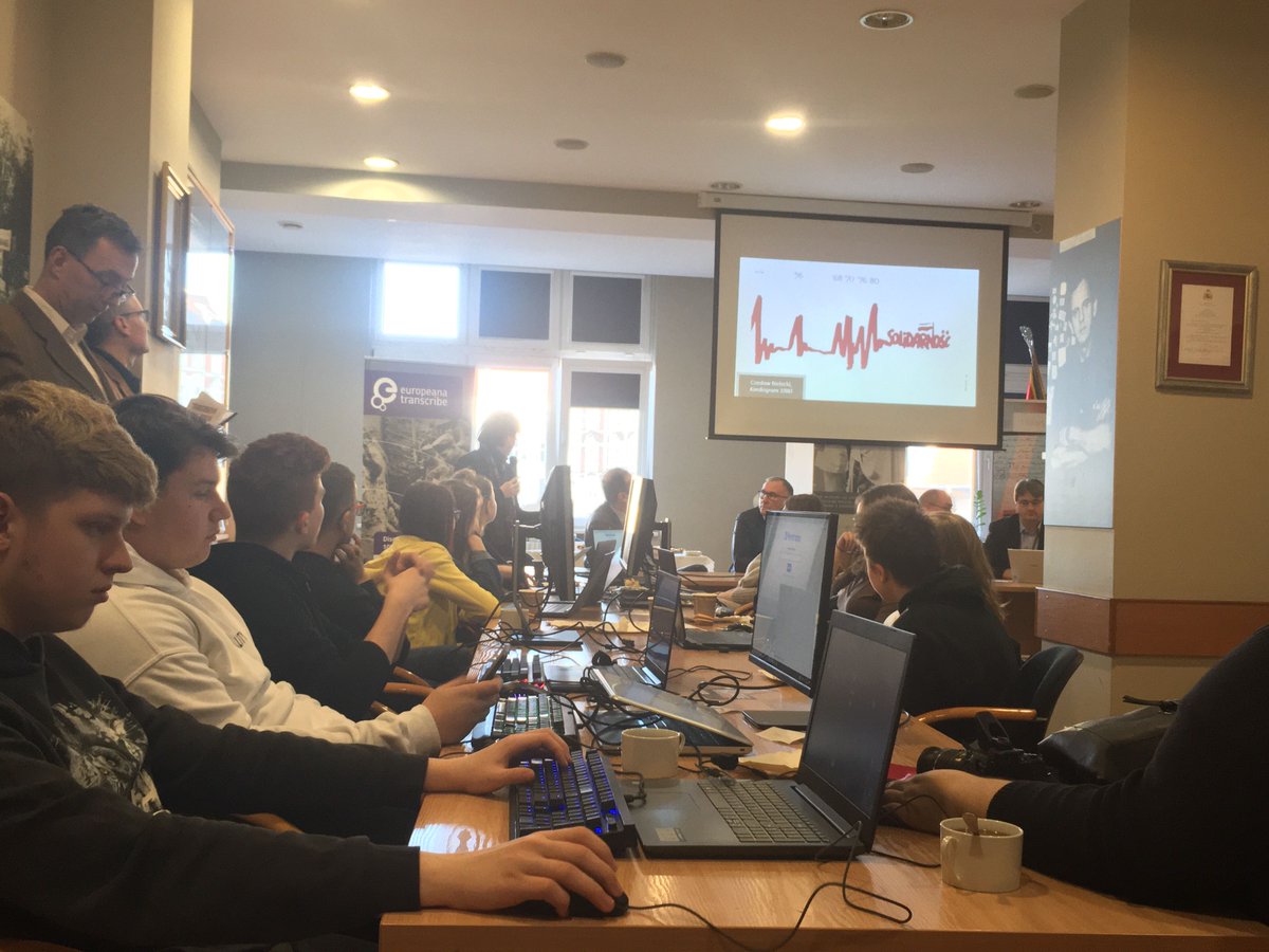 transcribathon's tweet photo. The race is now on at #Transcribathon #Wroclaw! 7 teams of polish students have 24 hours to #transcribe and #enrich @Europeana1989 documents at Region Dolny Śląsk NSZZ #Solidarność. @Europeanaeu #EnrichEuropeana @FFHistorians #citizenscience
 https://t.co/fYAqNAUFVa https://t.co/cxYosyKrsJ