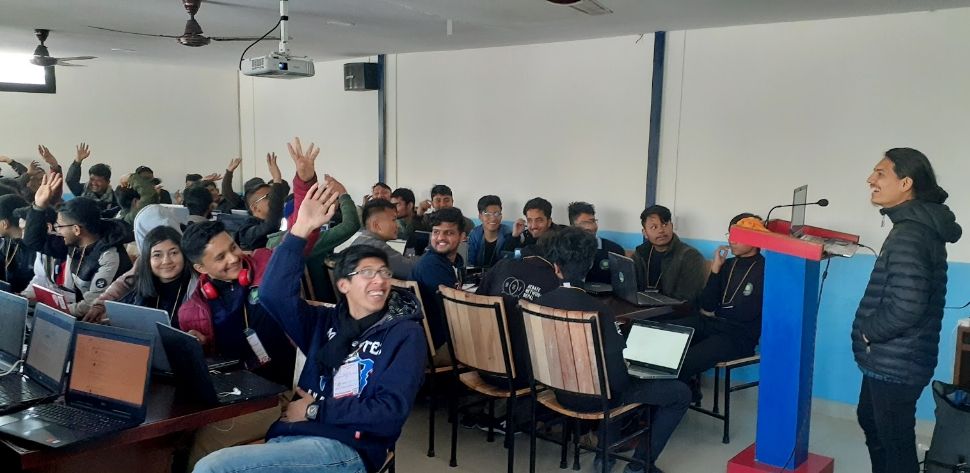 MLHacks's tweet photo. @bjungbogati empowering hackers with the @GitHubEducation Student Developer pack @bernhack2020. Why don't you check out our Hackathon Starter Kits on @GitHub? https://t.co/M9APAozgdV
#BernHack https://t.co/G2W1U1RA9U