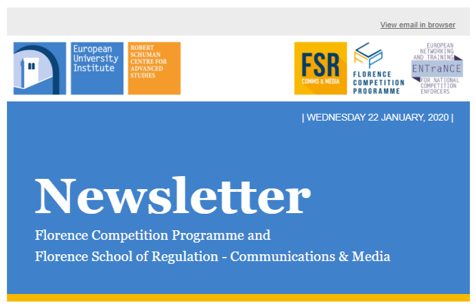 📣 Check out all the latest news in the biweekly #newsletter from FSR Comms and Media and Florence Competition Programme. Inlcuding new videos, a call for papers and a new publication from <a href="/MBotta81/">Marco Botta</a> and <a href="/Silvia_Solidoro/">silvia solidoro</a>

🔗 ow.ly/OUvp50y3Uss #competition #events #IoT