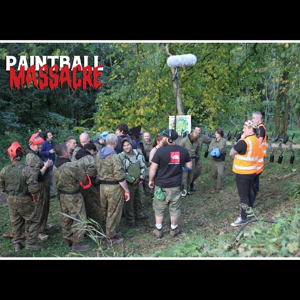 _paintballmass's tweet photo. Everyone likes a BHS shot🎥 Here is the Mass Acre Crew & The Rival #theinfidels recieving their safety talk. Featuring boom operator Colin, 2nd Camara AC Adam & 1st AD Martin🎬🎞
#paintballmassacre #pbm #movie #film #independentfilm #ukfilm #indie #british #darkcomedy #horror https://t.co/jJ4kuo0cF4