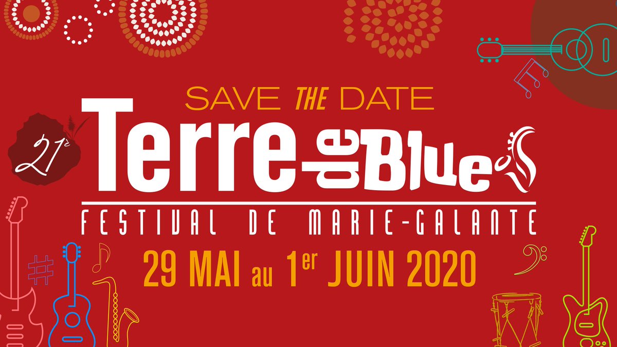 Mlle_MMA's tweet photo. 🗓 SAVE THE DATE!! 
L' incontournable festival @TerreDeBlues de #MarieGalante se déroulera, cette année, du 29 mai au 1er juin 2020 ! 
J'ai tellement hâte de découvrir le Line up...  🤩
#FF @TerreDeBlues @OTMarieGalante @ilesGuadeloupe
#TDB2020 #Guadeloupe https://t.co/Q7SYZ13Grl