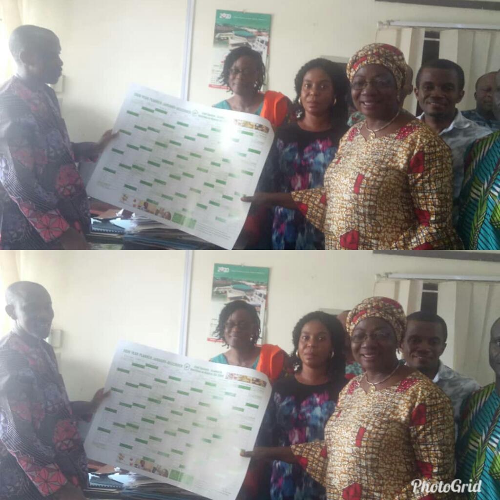 Technical Committee presenting a Dairy and Year Planner for 2020 to the  Permanent Secretary Ministry of Budget and Economic  Planning  Imo State <a href="/cs_sunn/">SUN CSA-Nigeria</a>, <a href="/SunMovement/">Kathii W.</a>,#defendnutrition.