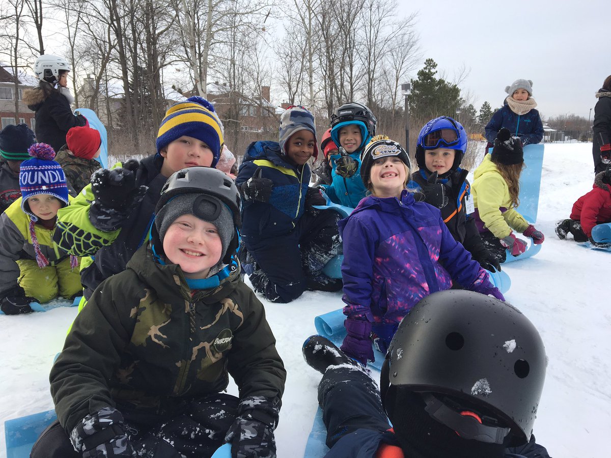 Mr_Gulick's tweet photo. The weather was perfect for some sliding. 2A and 2C had a great time. @Gr2CSTM @ThomasMoreOCSB https://t.co/TZp54bKSnf