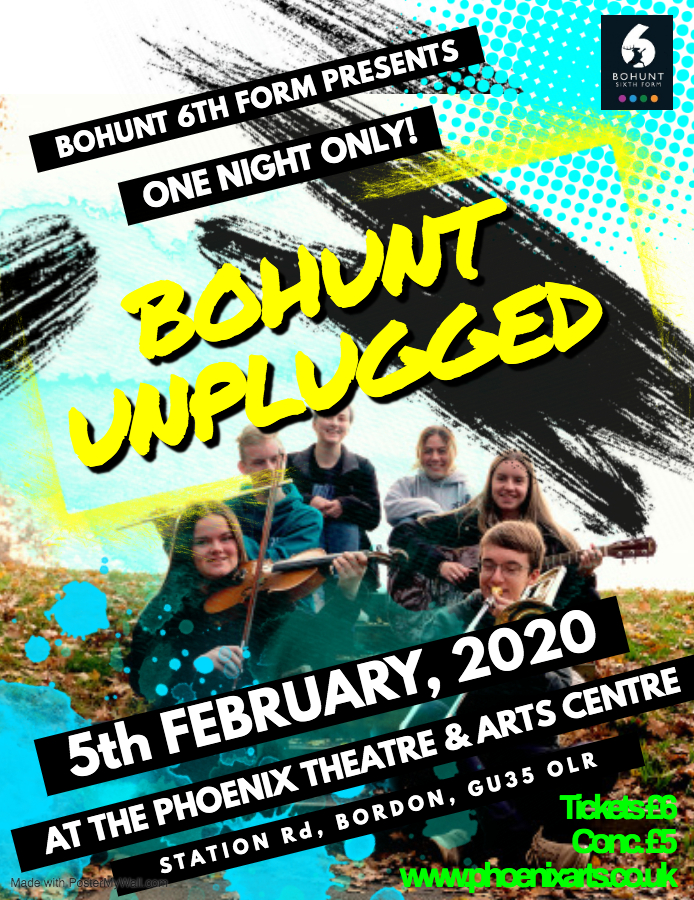 BohuntSchool's tweet photo. Don't miss our talented @bohuntsixth Form students performing live at The Phoenix Theatre on Wednesday 5 February. Tickets on sale: https://t.co/wzFQRB5qvW 
#enjoyrespectachieve #localgigs #livemusic https://t.co/GdvGvTrXQb