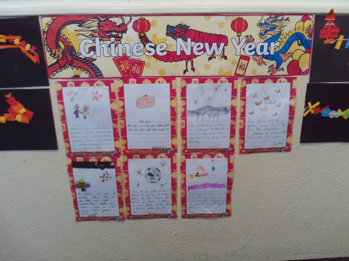 3rdClassASGNS2's tweet photo. Ms. McCarron's class were learning all about the Chinese New Year this week. The girls made some colourful dragons and wrote down their favourite facts about the festival. #ChineseNewYear #YearoftheRat https://t.co/XKUgj7CsV5