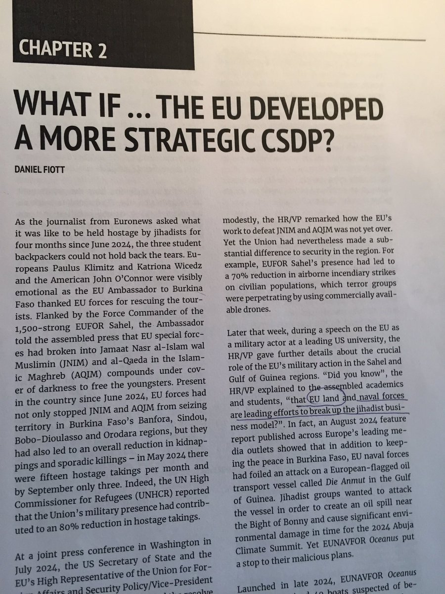 #EUISS #EUforesight #CSDP @DanielFiott @FlorenceGaub What if .. 14 possible future scenarios rightfully include CSDP and the goal (must) to develop a more strategic (read deployable and operable) CSDP missions. iss.europa.eu/content/what-i…