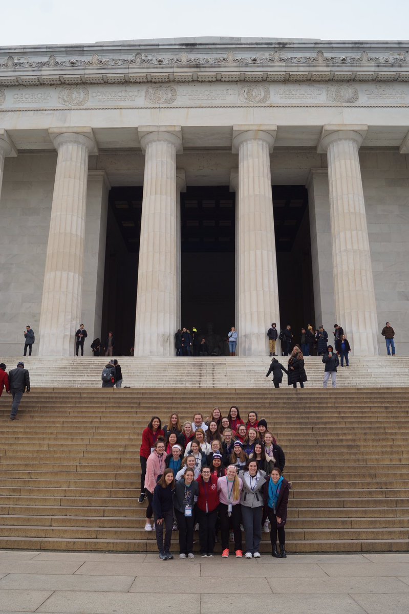 RosatiKain's tweet photo. After a long bus ride yesterday. our Kougars arrived safely in DC. They spent the afternoon exploring at the Lincoln Memorial before heading back to the hotel for an inspirational night of speakers, music, and adoration.  

#myRK #WomenofRK #GenLifeSTL #CatholicSTL #ArchSTL https://t.co/E4C2B520uR