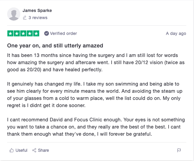 focusclinics's tweet photo. We're kicking off Friday by saying a big thanks to James for his amazing review 🎉 

Like James, laser eye surgery with Focus Clinics can help YOU to enjoy the simple things in life!

Click here to read more 5* reviews; https://t.co/LjAR9qjvyf

#Review #Health #LaserEyeSurgery https://t.co/O8PigwXEnK