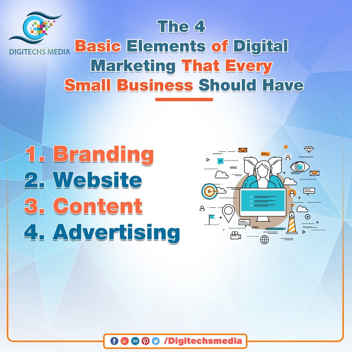 DigitechsMedia's tweet photo. The 4 basic elements of digital marketing that every small business should have
visit us on https://t.co/h5xQDjv6RA

#ppc #marketing #startup #webdeveloment #businessstartup #startup #digitechsmedia #digitalmarketingagency #Digitalmarketing https://t.co/Pg3UY8FX4i