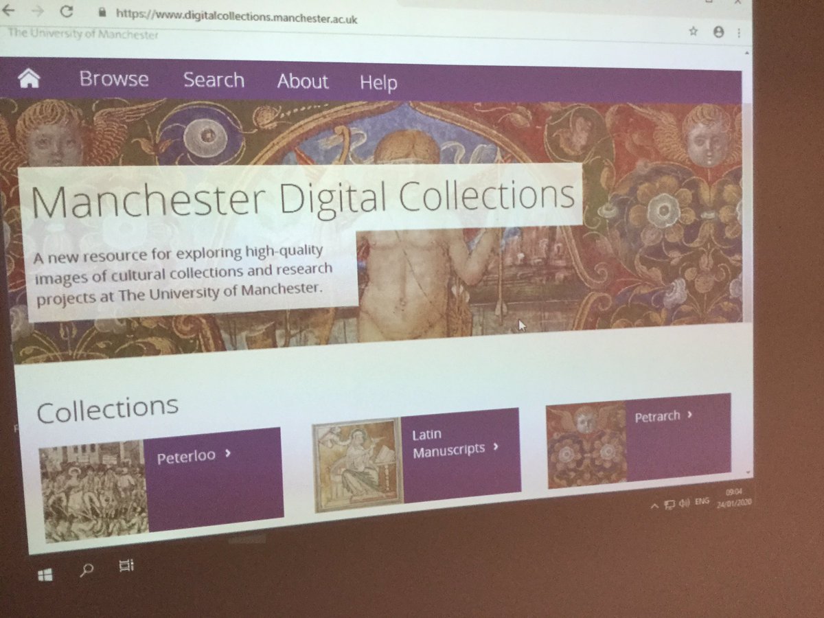 GardhamJulie's tweet photo. Dusted off #DCDC19 notes this morning to share with @UofGlasgowASC staff - great to see Manchester Digital Collections in action @JohnHodgsonUoM @hagenilda - envious! Enjoying playing with your fab #MedievalManuscripts https://t.co/yf7PBpT1Rr https://t.co/JxauAEksuF