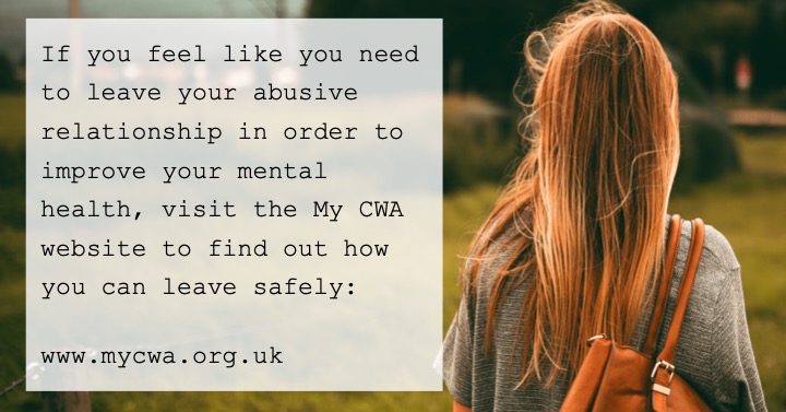 mycwacharity's tweet photo. Leaving an abusive relationship can be scary. You might fear for your own safety (&amp; maybe your kids) You probably have a lot on your mind: https://t.co/x07V8o4JWY 

#MyCWA #depression #domesticabuse #charity #mentalhealth #mentalhealthawareness #JanuaryBlues #January #wellbeing https://t.co/Bn1G8JWF2i