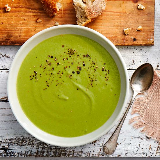 A simple #pea #soup makes an elegant start to a hearty #meal: bit.ly/2TOFPZz #SoupMonth #recipe #healthyrecipes #weekend #dinner #lunch #EggFree #SoyFree #HealthyAging #HighFiber #NutFree #GlutenFree #HealthyImmunity #family #friends