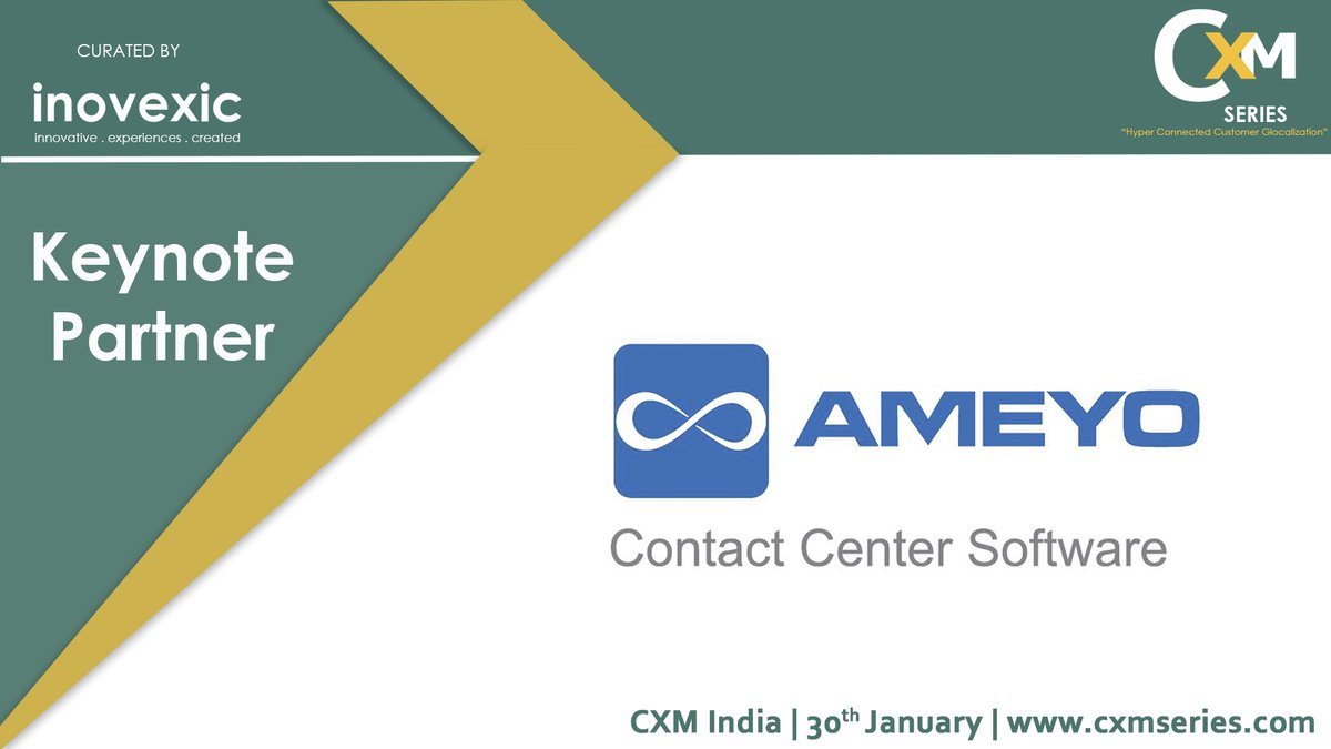 CxmSeries's tweet photo. @CxmSeries is proud to associate with @AmeyoCIM as a  KEYNOTE PARTNER at CXM India.
 
CXMSERIES 2020 | Jan 30th 2020 | Courtyard by Marriott Bangalore

To know more &amp; participate: https://t.co/jQsROEhBhQ
Whatsapp: https://t.co/HVUkVzgMZk

#CustomerExperience #cxmseries2020 #CX https://t.co/HrKwKQ5baZ