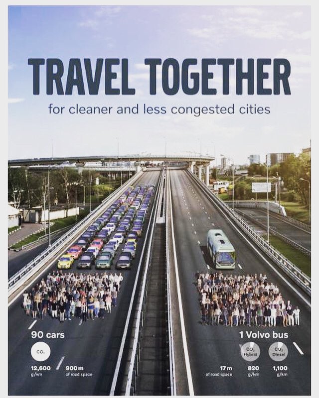 Klimat-smart resande ger oss färre utsläpp och effektivare trafikflöden. #volvobussar