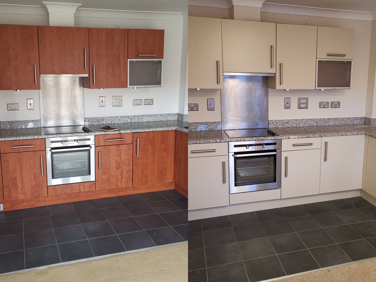This week we are transforming the kitchen in another rental property by painting the cabinets rather than replacing them

Here is a reminder of the last one we did - costing a fraction of what it would to replace the kitchen but modernising to an equal degree to appeal to tenants