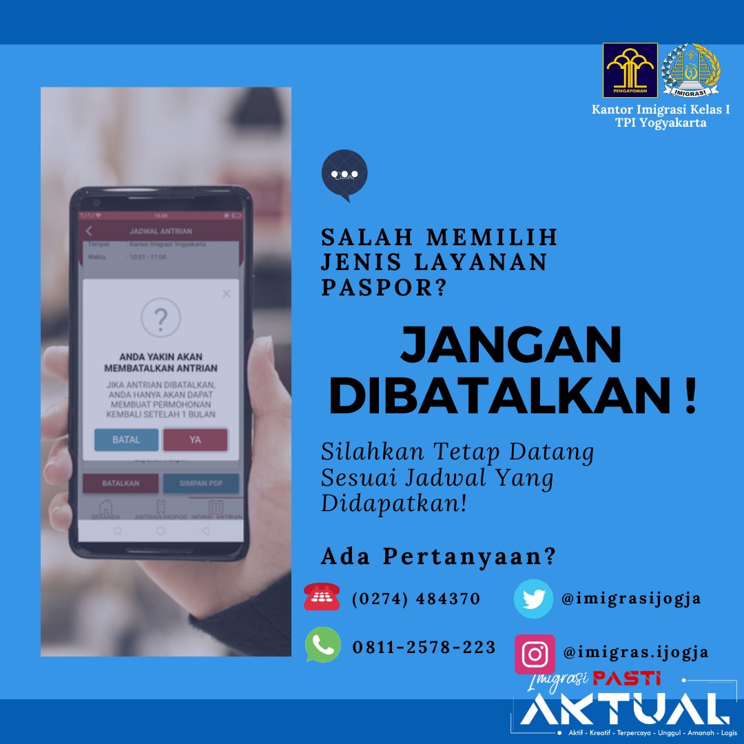 Kantor Imigrasi Yogyakarta On Twitter Apabila Salah Memilih Layanan Jangan Panik Sobat Tetap Datang Sesuai Jadwal Yaa Https T Co Q6y51s8mus Twitter