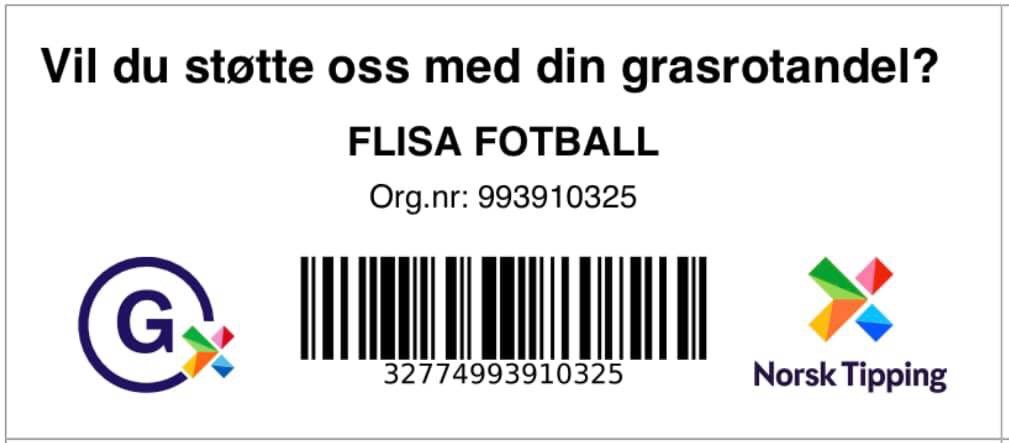 Støtte Flisa Fotball uten at det koster deg noe ekstra?

Grasrotandelen til Norsk Tipping gjør slik at klubber sitter igjen med 7% av en persons spillinnsats uten at premie eller vinnersjanse reduseres.

Vi setter stor pris på alle som velger Flisa Fotball som sin grasrotmottaker