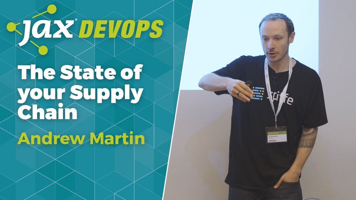 devmio_official's tweet photo. #SupplyChain tools: Learn about #Grafeas, #Kritis, #intoto, #Clair, #MicroScanner, #TUF, and #Notary in Andrew Martin's @sublimino #JAX #DevOps' session https://t.co/7gglVgfm0s https://t.co/izXdTDAtMM
