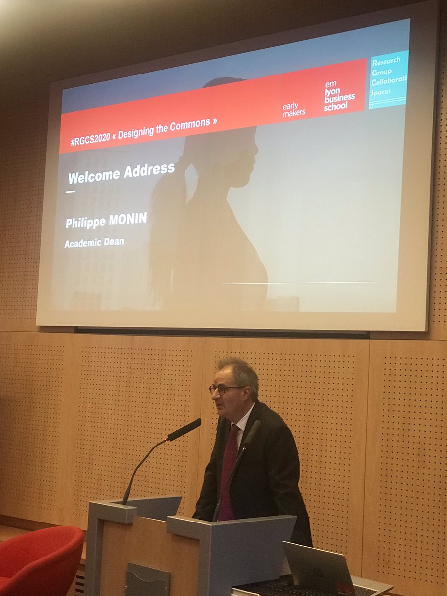DavidVALLAT's tweet image. Day 2 of #rgcs2020 symposium at @EMLYON  with a welcome address by @Philippe_MONIN @collspaces