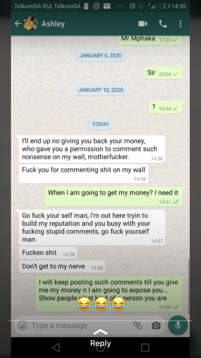 Tsoane's tweet image. This guy took my little brothers money and doesn’t want to pay him back.  Please help.