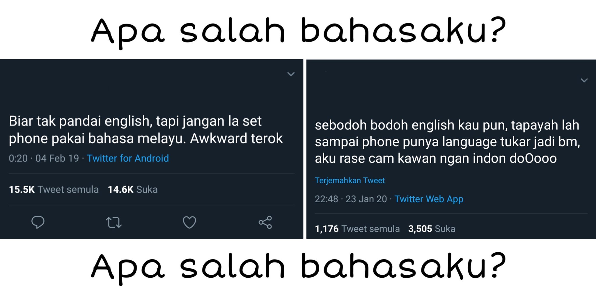 Tukar bahasa melayu ke english