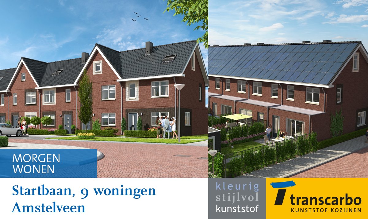 Samen met @volkerWessels realiseert Transcarbo 9 woningen volgens het <a href="/MorgenWonen/">MorgenWonen</a> concept in Amstelveen. Duurzame, milieubewuste huizen, na oplevering direct woonklaar. Wij leveren kunststof kozijnen Gealan S9000 met triple beglazing voor optimale isolatie.
#kunststofkozijnen