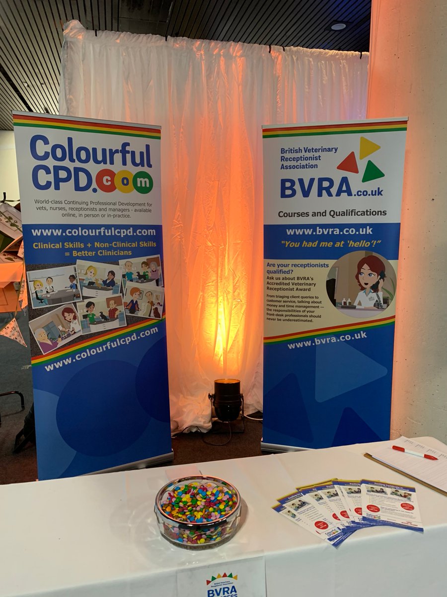 All set up over on stand 46 at SPVS-VMG Congress. Stop by to chat to us about our awesome member benefits, our 2020 Congress or just to say hi!

@SPVSvets <a href="/VetMG/">Veterinary Management Group (VMG)</a> <a href="/SPVSVMG_Events/">SPVS-VMG Events</a>
#BVRA #SPVSVMG2020 #veterinary #vetmed #vetreceptionist #vetpractice