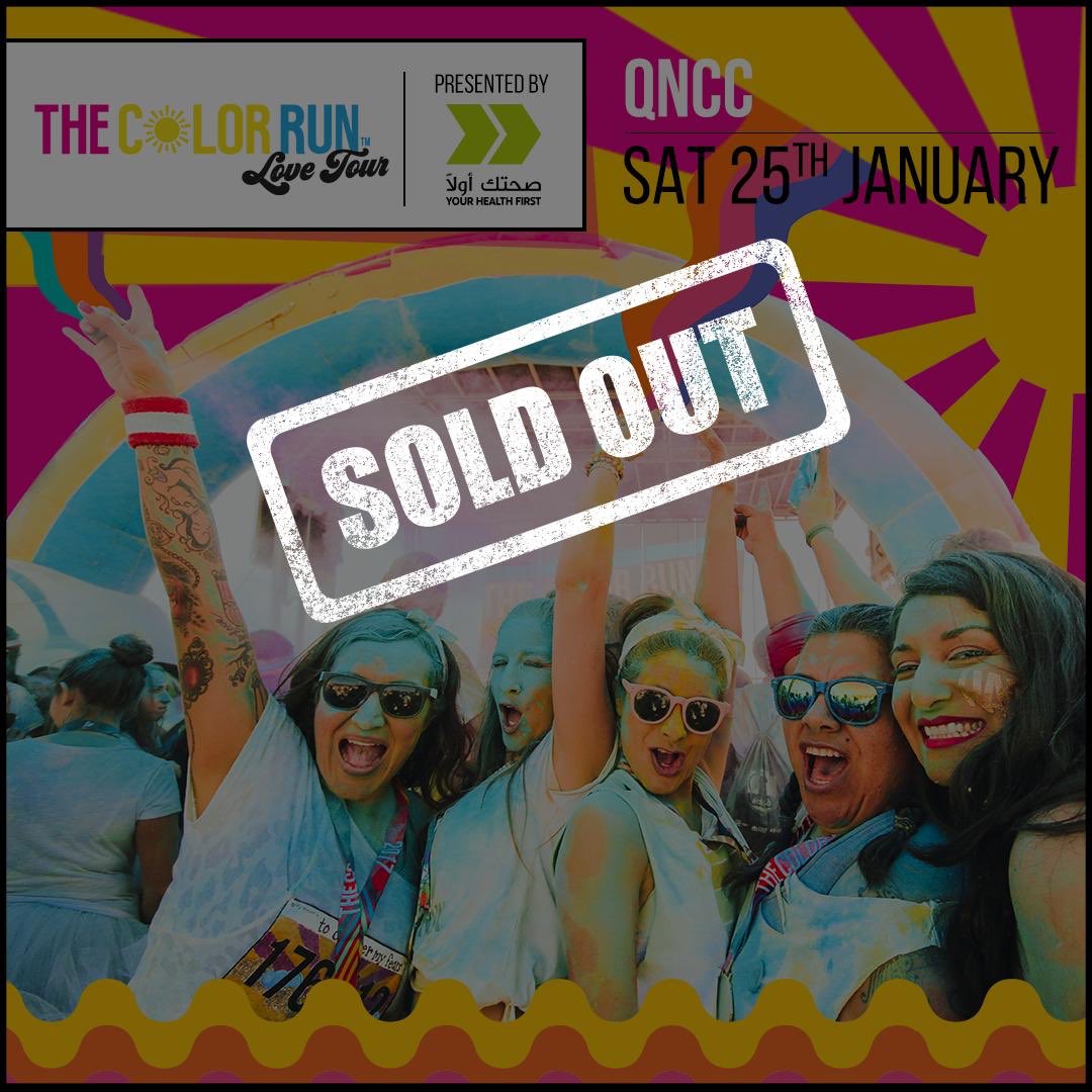 TheColorRunQA's tweet image. The Color Run presented by @SahtakAwalan: Your Health First is officially SOLD OUT!

We cannot wait to see you tomorrow for the #Happiest5k on the Planet and to bring the #LoveTour to Doha!