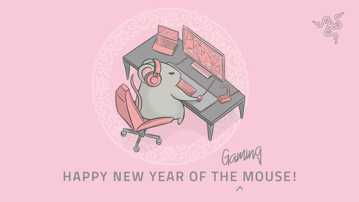 Razer's tweet photo. May your RNGs be ever favorable and your aim be true this lucky New Year of the Gaming Mouse. 🐭🌸⁣⁣ ⁣⁣#Razer #Gaming #ForGamersByGamers https://t.co/whLLPDBvNF