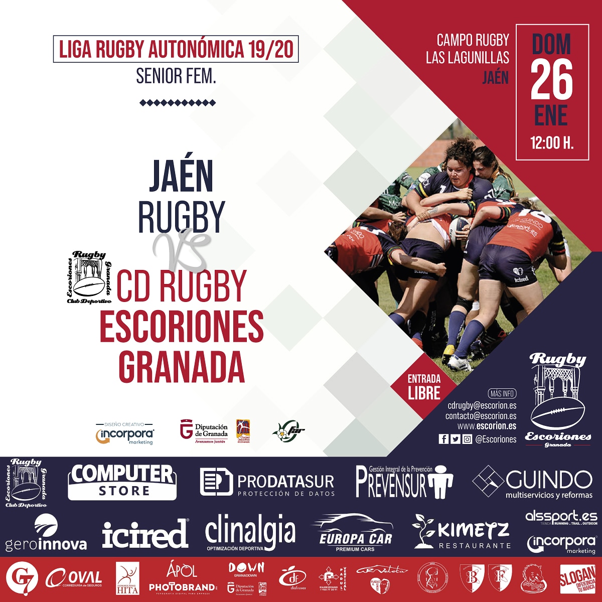 Jornada 9 Liga Andaluza femenina. Visitamos Jaén!!!  Domingo 26 a las 12h.