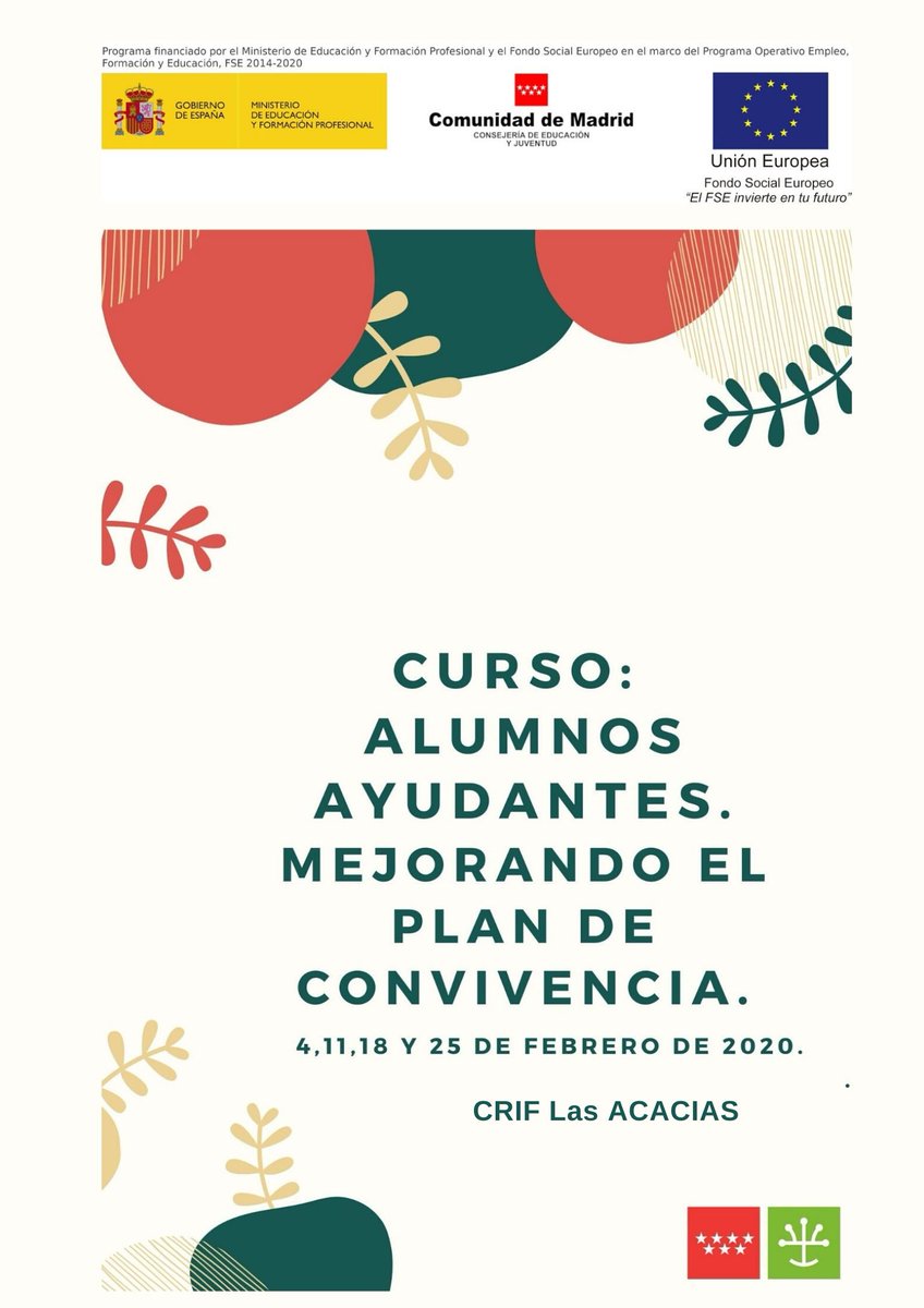 ¿Conoces como funcionan los equipos de Alumnos Ayudantes en los centros educativos? ¿Quieres mejorar tus habilidades de resolución ante los conflictos escolares ?Apúntate en <a href="/CRIFAcacias/">CRIF Las Acacias</a>   #alumnosayudantesCRIF #convivenciaCRIF #convivenciaescolar  cutt.ly/ArxSah7