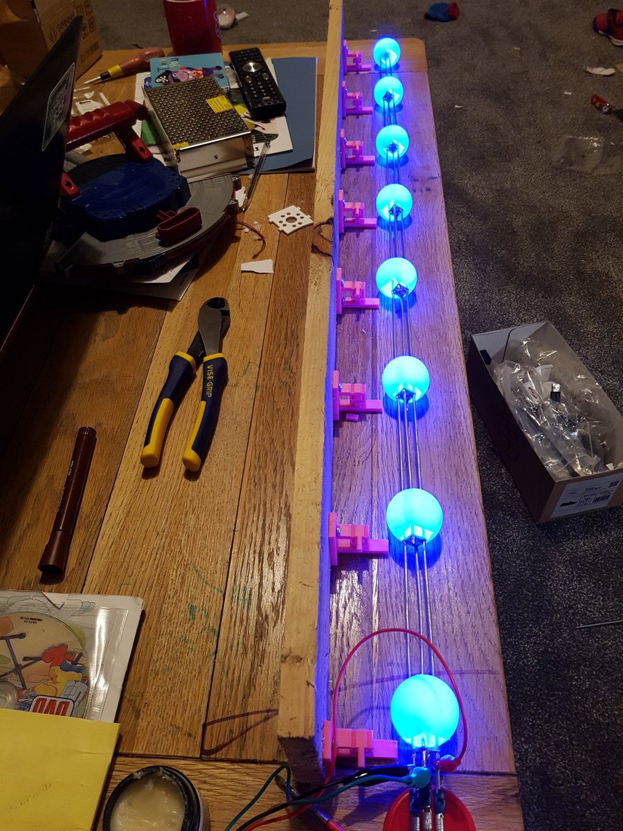 LMcUnderwood's tweet photo. Two years ago this month I was building a giant RGB LED cube on my kitchen table! Before/after https://t.co/jQeNEioa6b