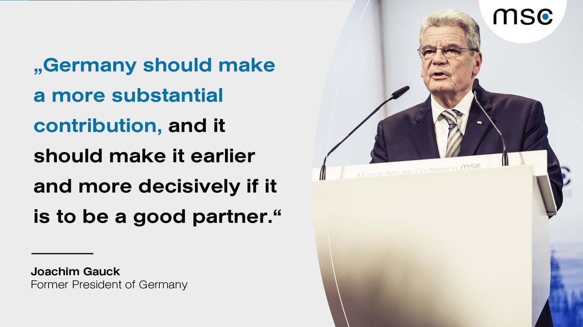 MunSecConf's tweet photo. Former German President Joachim #Gauck turns 80 today. In his opening speech at #MSC2014, he called on Germany to take on more responsibility in shaping international affairs. Happy Birthday, Joachim Gauck! https://t.co/4f0ZPO1gdB