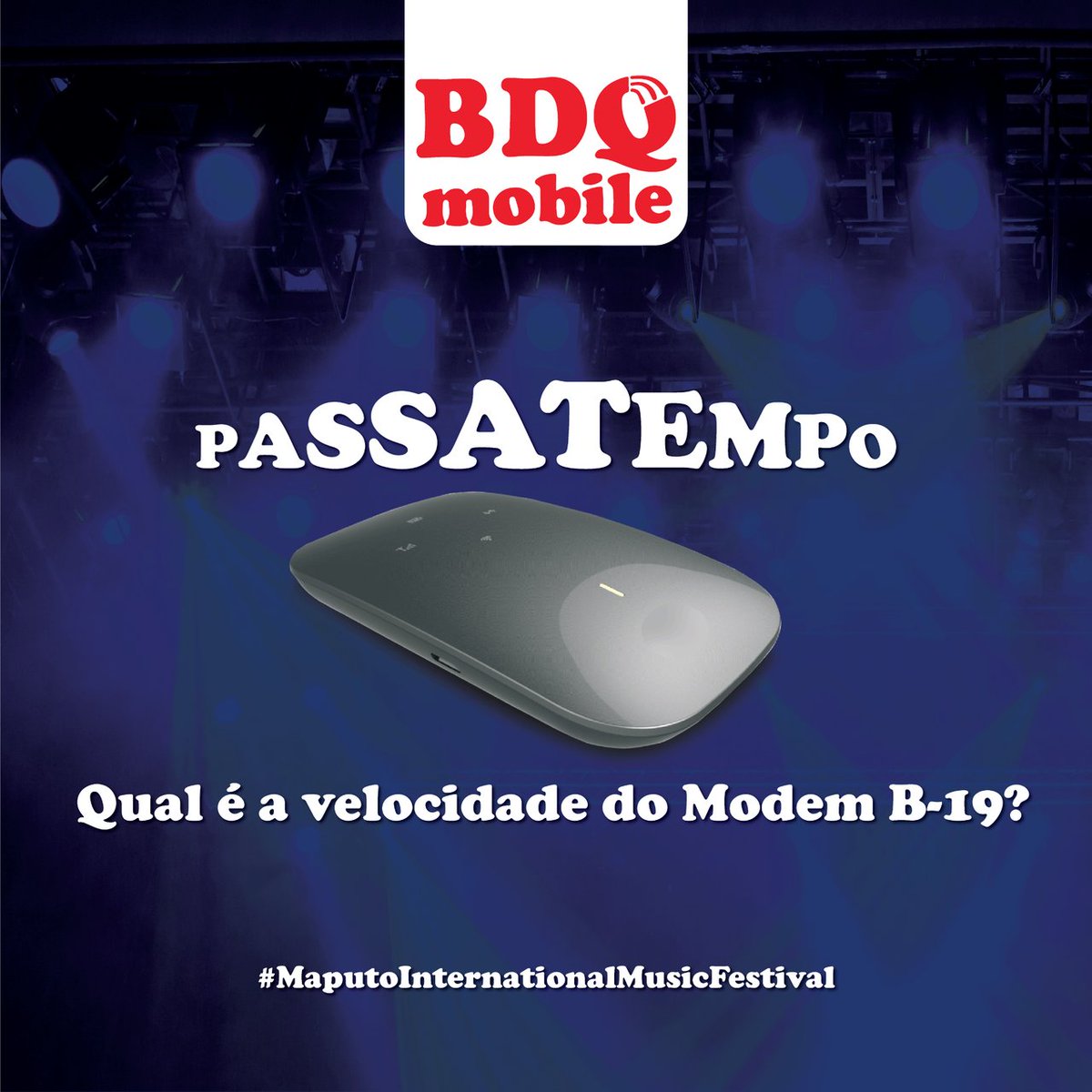 BdqMobile's tweet photo. Vamos ao Maputo International Music Festival em alta velocidade. Temos mais bilhetes para ti, para ser um dos vencedores só tem de participar do nosso passatempo no Facebook.

#BDQMobile #258Smartphone #BDQHoldings #Android #Google #maputointernationalmusicfestival https://t.co/mV1PSh8wMj