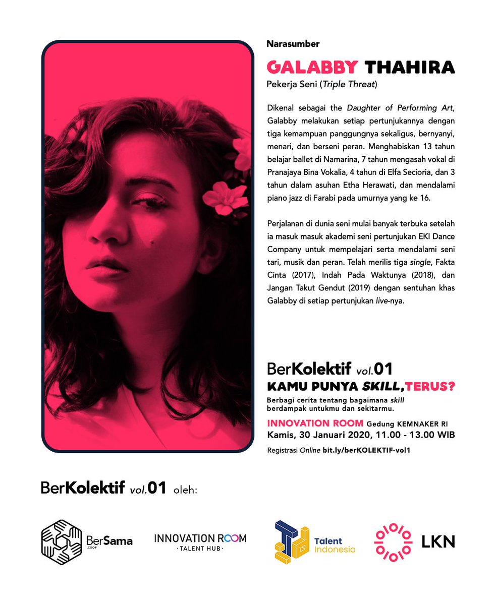 bersamacoopID's tweet photo. Berikutnya, ada @galabby_, pekerja seni multitalenta yang mencintai dunia seni panggung. https://t.co/8JKWUmcZgT