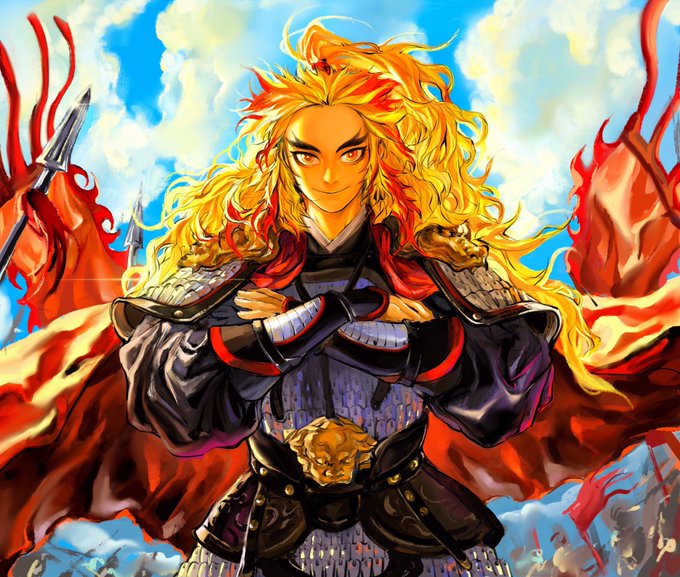 弘_12さんがTwitterに投稿した煉獄杏寿郎(鬼滅の刃)のイラスト。