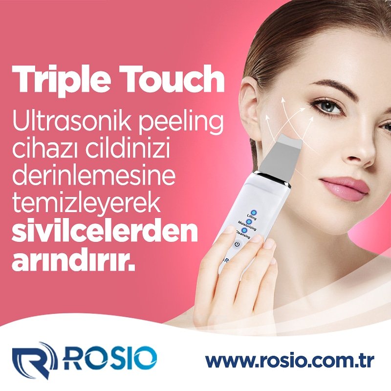 ROSIOTURKEY's tweet photo. Rosio Ultrasonik Peeling cihazı tüm ihtiyaçlarınızı karşılıyor.
Derinlemesine temizlik, yoğun nemlendirme ve toparlayıcı etki!
#rosiotürkiye #tripletouch #ultrasonik #peeling #nemlendirici #cilttemizleme #ultrasonikpeeling #lifting #clean #skincare #facecare #hayirlicumalar https://t.co/0tOas7OlGO