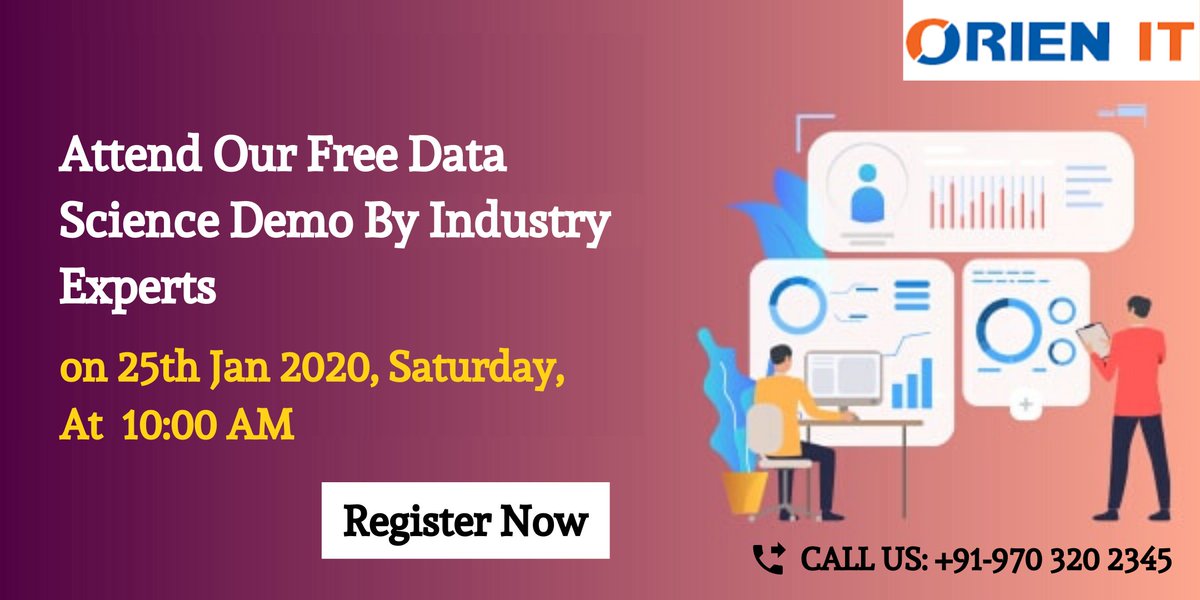 Orien_IT's tweet photo. Enroll Now To Avail “Free #DataScience Demo Session By Experts” the Orien IT scheduled On 25th Jan 2019, #Saturday At 10 AM, #Hyderabad 
For free registration:https://t.co/c6sBuOMSyf
=>https://t.co/vvmtjWTI5h
#datascientist  #datasciencetraininginhyderabad #datasciencecourse https://t.co/8l0JQPzGiG