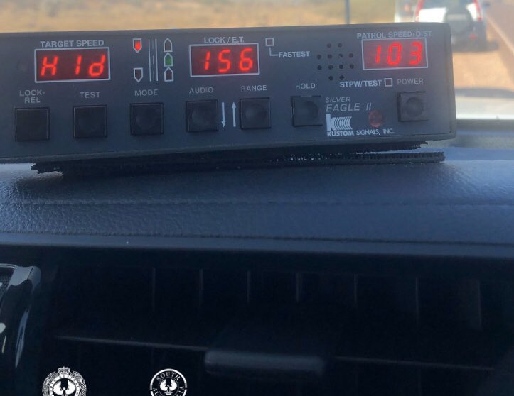 KellyCHughes_'s tweet photo. A man has lost his licence on the spot after being detected at more than 45 km/h over the speed limit driving on the Eyre Peninsula this evening. @SAPoliceNews are urging drivers to be cautious over the #AustraliaDayweekend long weekend. @1395FIVEaa #SA https://t.co/pTxeIQOyye