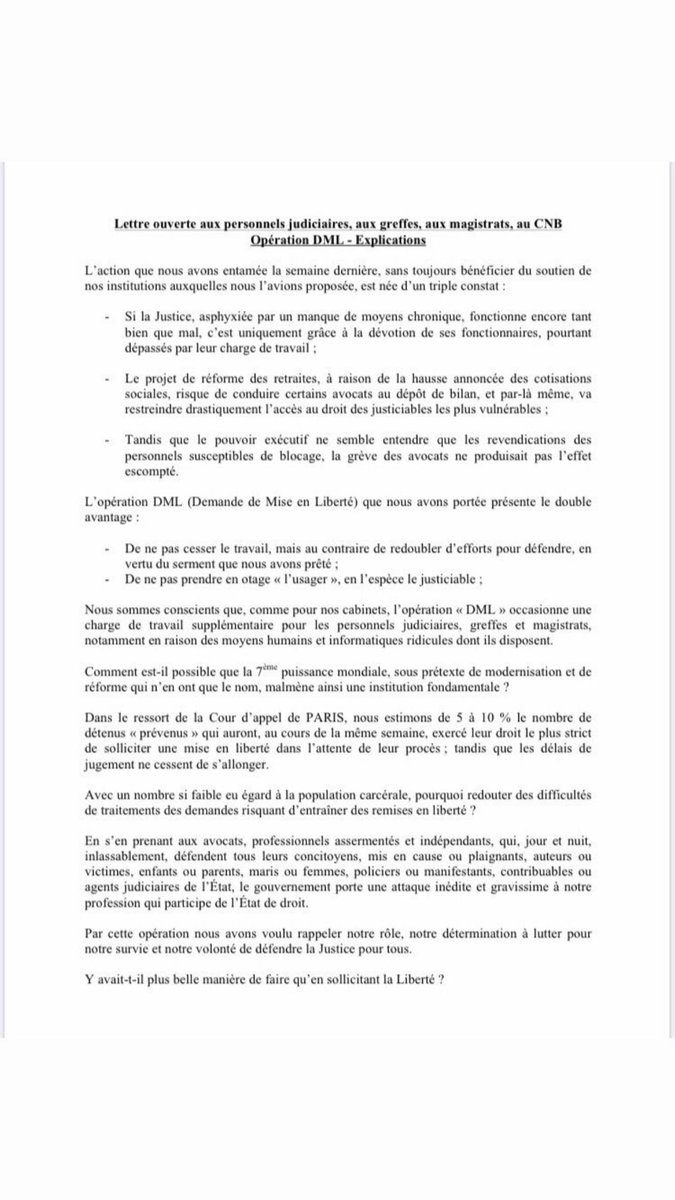 CalvezAvocat's tweet photo. Signataire de la lettre ouverte (qui s’allonge) aux greffes magistrats @CNBarreaux sur l’opération DML, aux côtés d’illustres Confrères @ChStPalais @POSavocat @LemoineLoeiz Franck Berton Thierry Herzog...
Fière de nous, fière de notre Unité #operationdml #greve #reforme #retraite https://t.co/DsbaSKiT3P