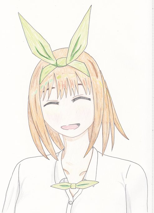 ばたらさんがTwitterに投稿した中野四葉(五等分の花嫁)のイラスト。