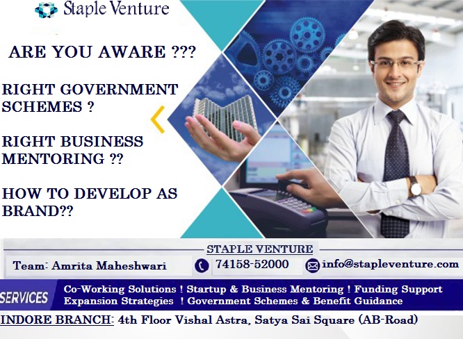 stapleventure's tweet photo. Want to grow or start your business..??

be a part of Right Business Mentoring, Want to know how to start planning for new business, Right Government Schemes &amp; more. 

Drop mail on amrita@stapleventure.com

#startupmentoring #businessplan #Entrepreneurs #indore #indorestartup https://t.co/eRHxJg3Z5p