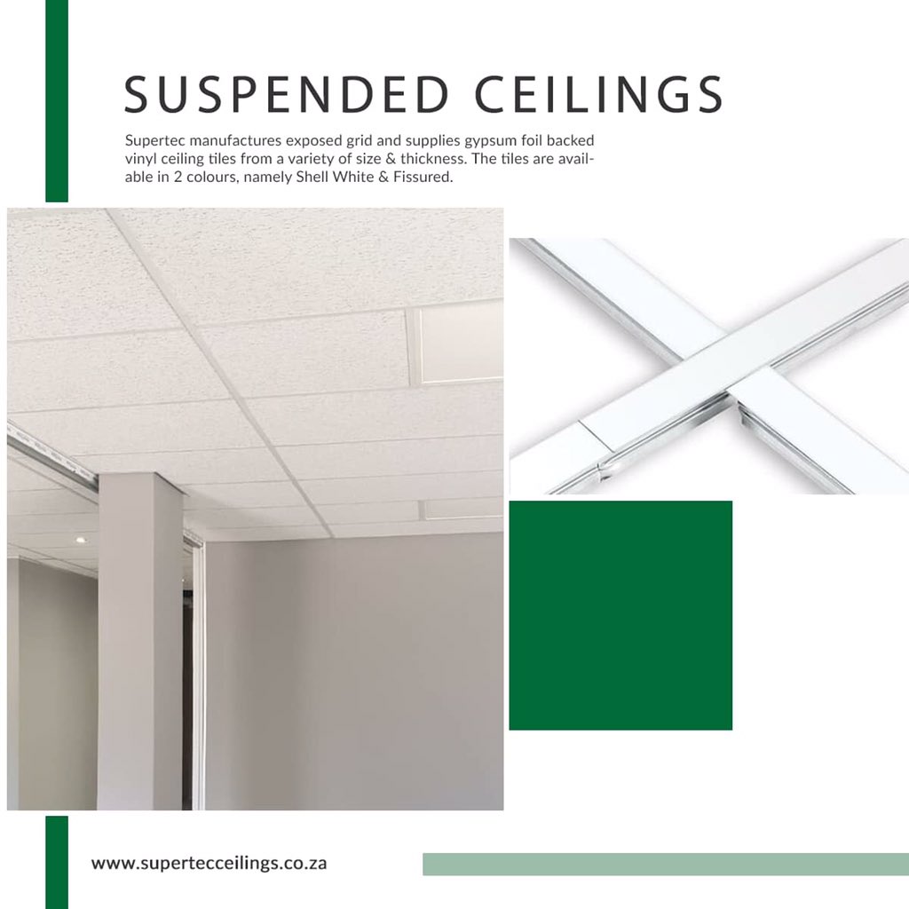 supertecceiling's tweet photo. Supertec manufactures exposed ceiling grid and supplies gypsum foil backed vinyl ceiling tiles from a variety of size and thickness. They are available in 2 colors, namely Shell White and Fissured. 

#supertec #exposedgrid #ceiling #ceilingtile #white #manufacturers #suppliers https://t.co/IjMAQZLqd5