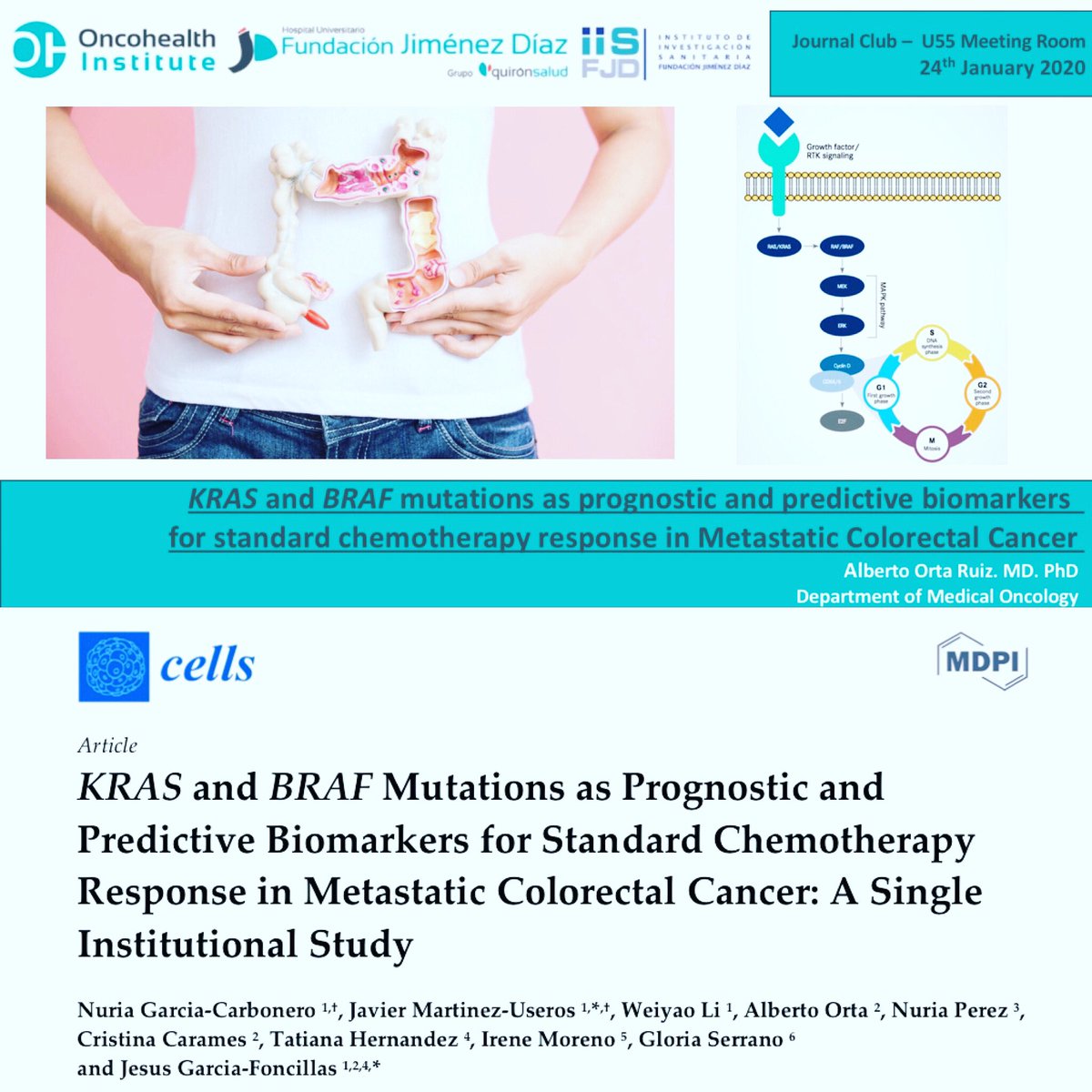 Alberto Orta Ruiz Md Phd First Journalclub Of The Year In Oncologydepartment Of Hospital Fjd Quironsalud About The Study Of Kras And Brafmutation In Colorectalcancer Lead By Dr J Martinez Useros